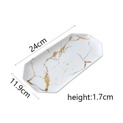 White Black Golden Ceramic Dishes And Plate Pizza Dessert Steak   Tableware Decorative Food Tray Dinner Set Porcelai Good Vibrations