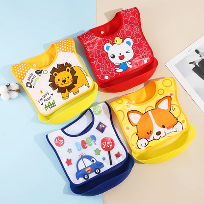 Baby food bib Baby waterproof bib three-dimensional detachable food food pocket Child child saliva pocket Good Vibrations