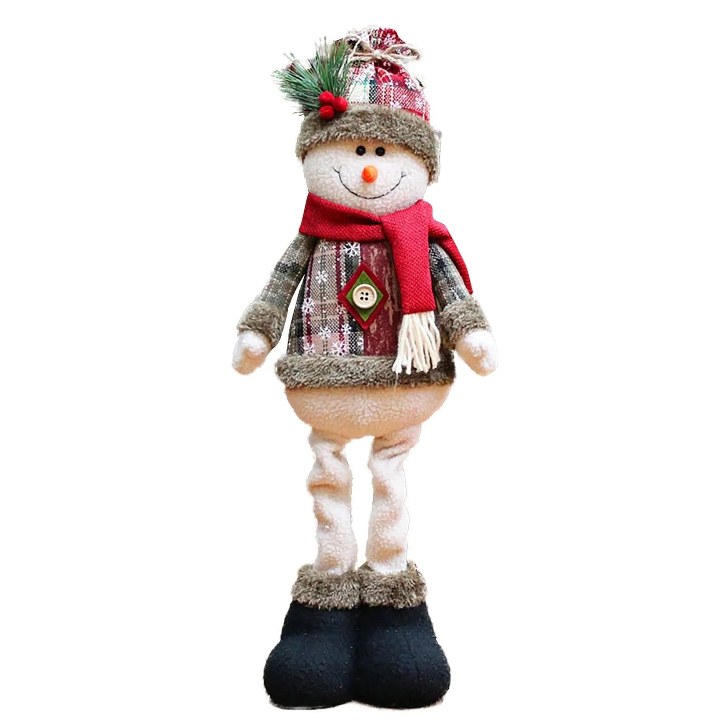 Christmas Santa Snowman-Reindeer Christmas Decoration 2024 Leg Table Mantel Decoration Plush Dolls Christmas Gifts for Kids Baby Good Vibrations