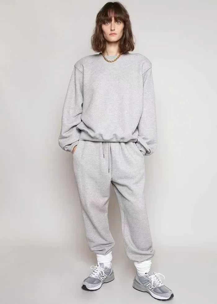 cotton jogging set women long sleeve sweatshirt Relaxed fit SWEATPANTS autumn winter relaxed fit 2 piece sets womens outfits Good Vibrations