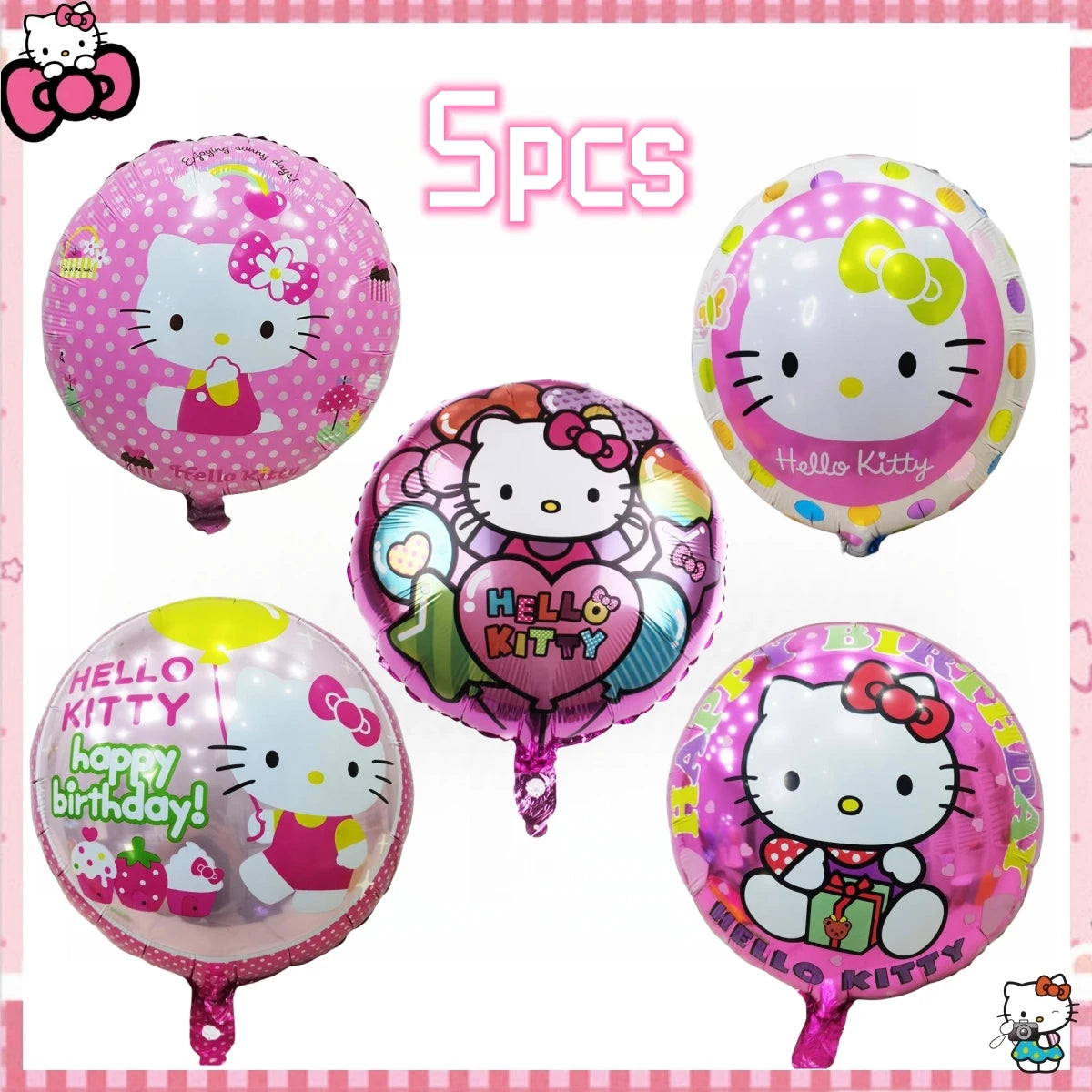 Hello Kitty Birthday Party Decoration Disposable Tableware Cup Plate Tablecloth Balloons Baby Shower Girls Party favors Supplies Good Vibrations