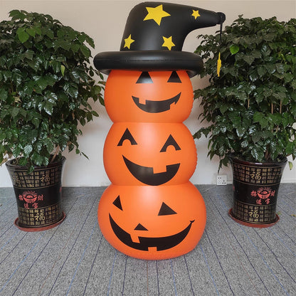Halloween Standing Inflatable Pumpkin Windproof Inflatable Pumpkin Ghost Horror Festival Theme Indoor Outdoor Garden Decorations Good Vibrations