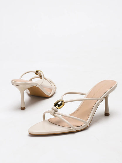 Women's fashionable, elegant, comfortable, simple and versatile high heels, peep-toe breathable slip-on stilettos. Good Vibrations