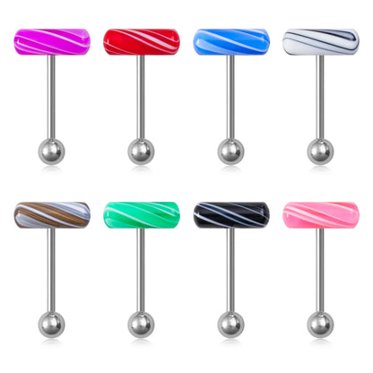 1-10 Pieces Colorful Capsule Tongue Rings Acrylic Pill Tongue Piercing Jewelry Women Surgical Steel Tongue Ring Bars Barbell 14G Good Vibrations