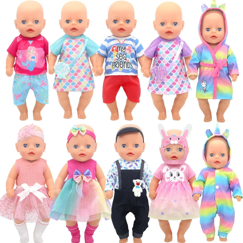 36cm Reborn Baby Doll Clothes 14 Inch Doll Outfit Rompers Toys Wears Good Vibrations