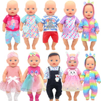 36cm Reborn Baby Doll Clothes 14 Inch Doll Outfit Rompers Toys Wears Good Vibrations