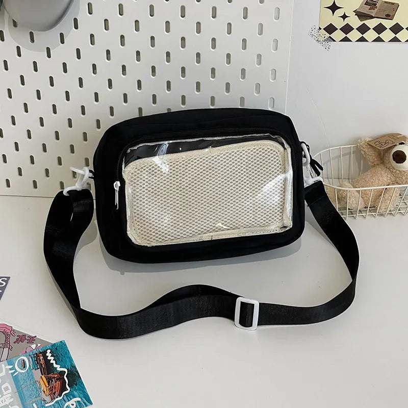 New Y2K Mini Anime Ita Bag Portable Outdoor Small Crossbody Bag Cute Girl Transparent Shoulder Bag Otaku DIY Comic Display Purse Good Vibrations