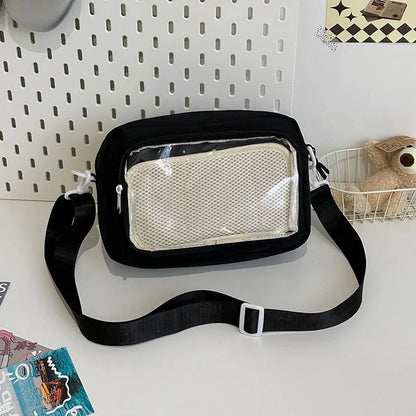New Y2K Mini Anime Ita Bag Portable Outdoor Small Crossbody Bag Cute Girl Transparent Shoulder Bag Otaku DIY Comic Display Purse Good Vibrations