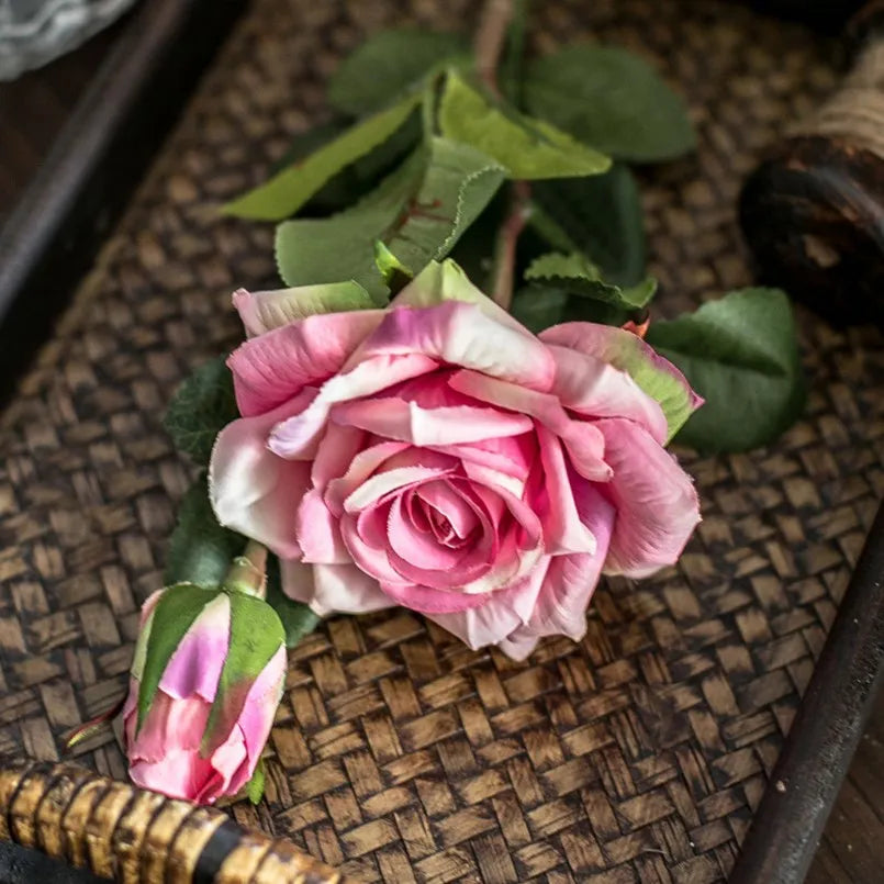 Artificial Flowers Big Silk Roses NEW Beautiful Branch Vase for Home Wedding Decoration Retro Autumn Fake Plants Christmas Decor Good Vibrations