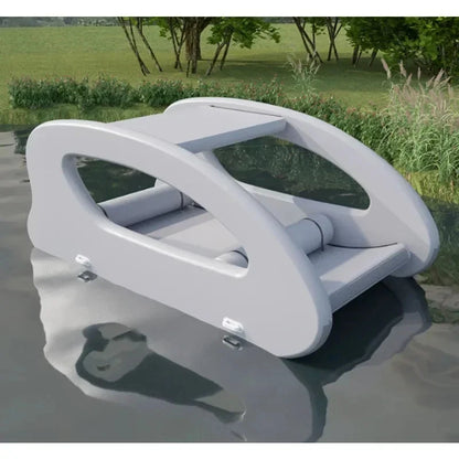 Floating Inflatable Electric Boat, Solar Powered, Sustainable Inflatable Houseboat, with Engine for Water Fun Good Vibrations