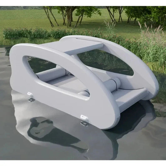 Floating Inflatable Electric Boat, Solar Powered, Sustainable Inflatable Houseboat, with Engine for Water Fun Good Vibrations