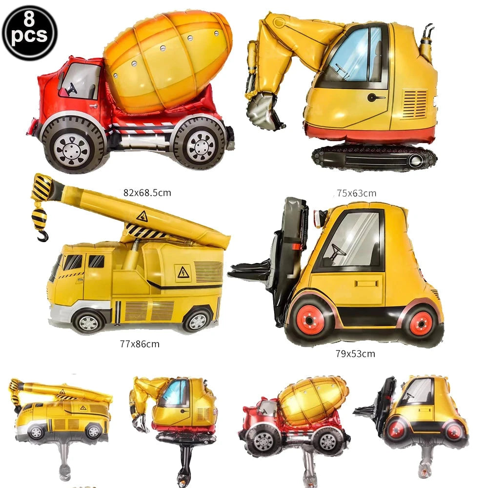 Construction Birthday Cake Decor Dump Truck Excavator Tractor Cupcake Toppers Kids Birthday Baby Shower Party Decors Supplies Good Vibrations