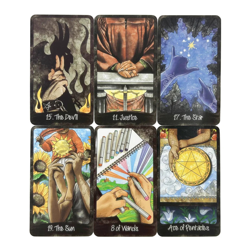 Out Of Hand Tarot Deck A 78 Tarot cards Art Unique Divination Board Games Taro Playing Full English Mysterious Good Vibrations