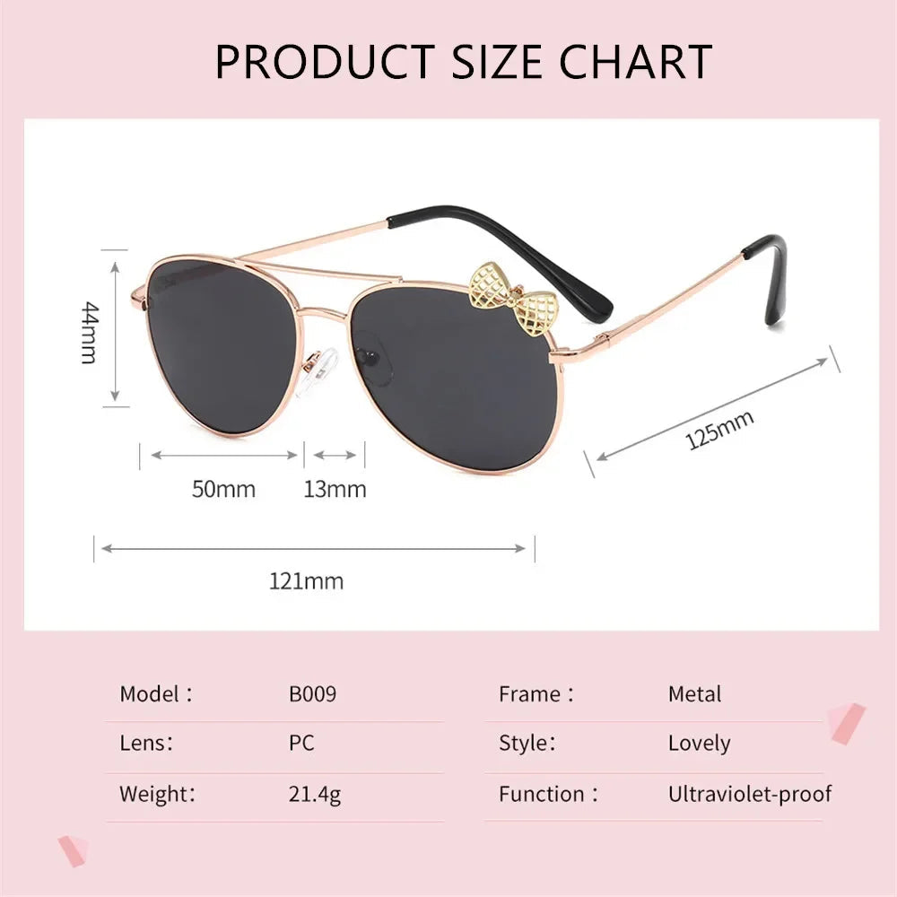 Kids Cute Sunglasses Metal Frame Children Sun Glasses Fashion Girls Outdoor Cycling Goggles Party Eyewear Photography Supplies Good Vibrations