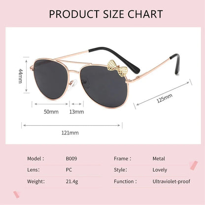 Kids Cute Sunglasses Metal Frame Children Sun Glasses Fashion Girls Outdoor Cycling Goggles Party Eyewear Photography Supplies Good Vibrations