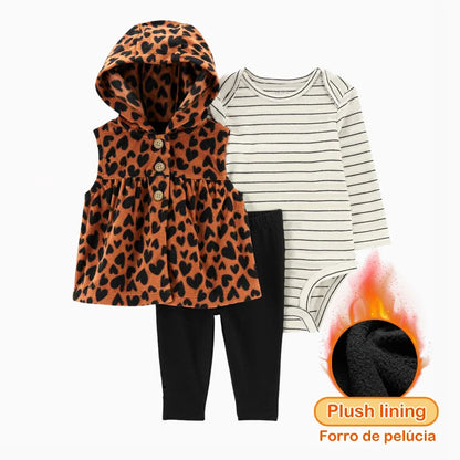 3pcs Baby Clothes Set for Newborns Toddler Girl Boy Clothes Hooded Jacket Trousers + Bodysuits 3pcs Child sets Infant Outfits Good Vibrations