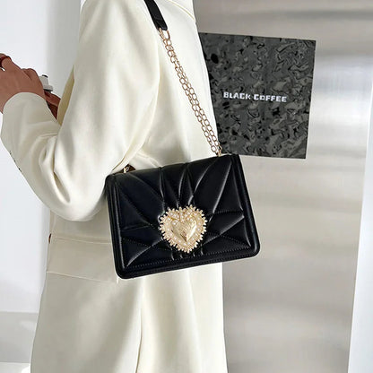 Woman Fashion Shoulder Bags New Brand Designer Wrist Small Square Bag Texture Chain Leather Handbag Luxury Trendy Messenger Bags Good Vibrations