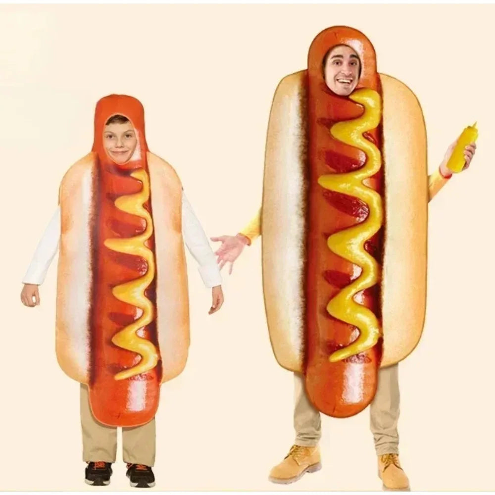 Halloween Cos Costumes Costumes for Adult Kids Funny Food Sausage Adult Child Unisex One-Piece Costume Carnival Jumpsuit Good Vibrations