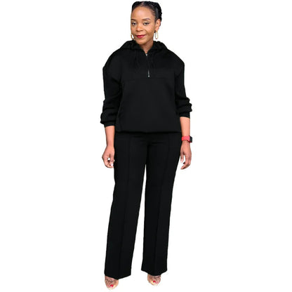 CM.YAYA Long Sleeve Women Set Loose Long Sleeve Hoodies Pant Suits 2024 Spring 2 Two Piece Sets Sporty Tracksuits Street Outfits Good Vibrations