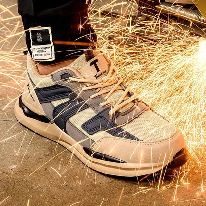 Work Sneakers Steel Toe Shoes Men Safety Shoes Puncture-Proof Work Shoes Boots Indestructible Footwear Security Lightweight Good Vibrations