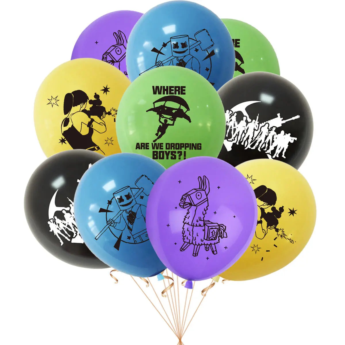 Video Game Fortnitions Birthday Party Decoration Cartoon Alpaca Llama Plate Tablecloth Baby Shower Kids Favors Party Supplies Good Vibrations
