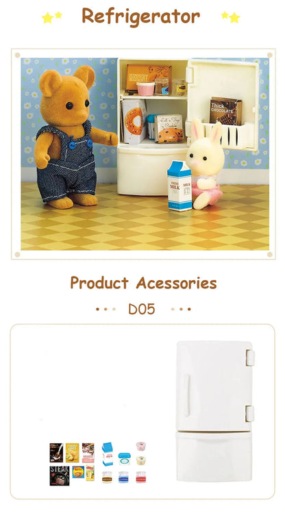 1:12 Miniature Furniture Forest Family Kitchen Toy Dining Table Dollhouse Accessories Bathroom Pretend Play For Girl Gifts Toys Good Vibrations