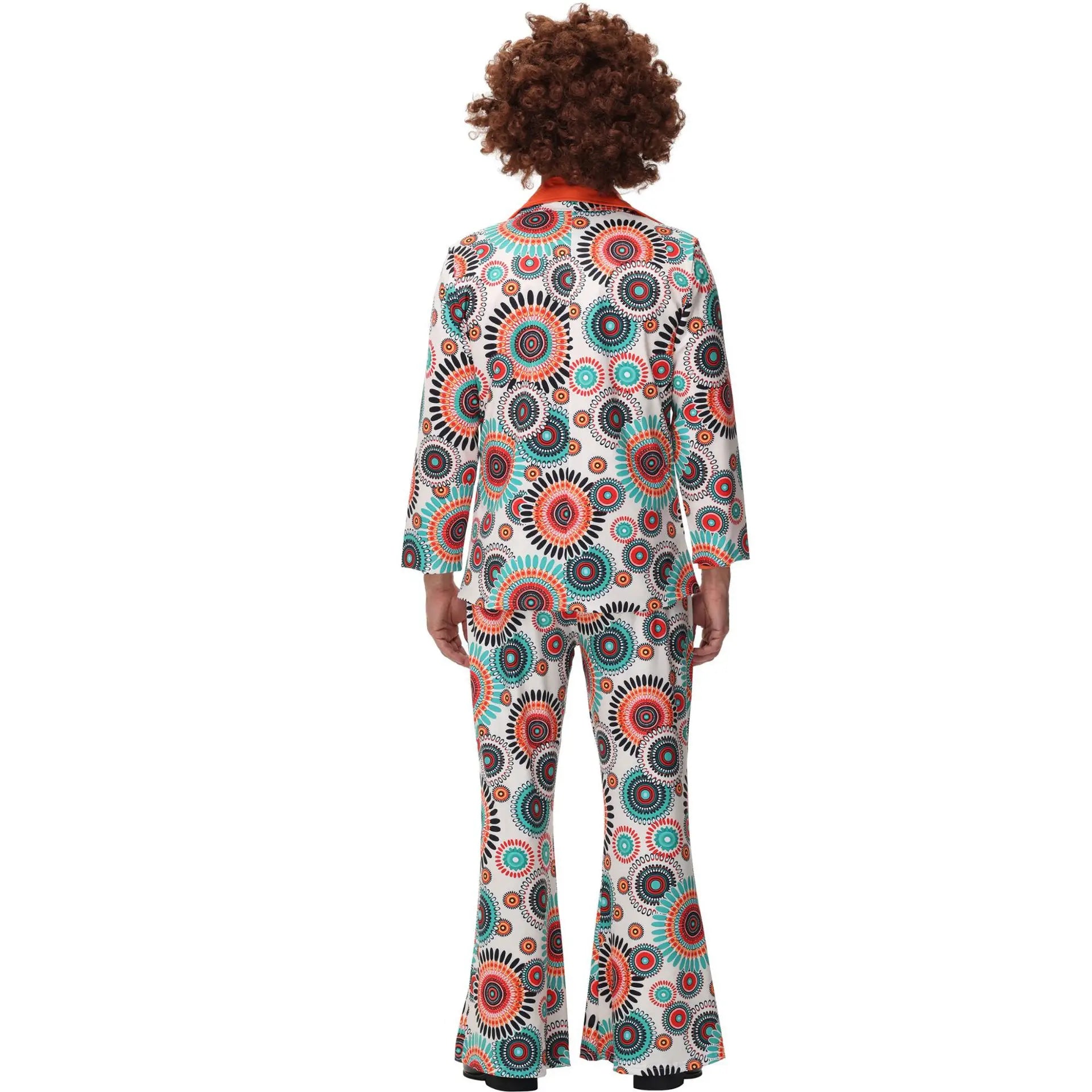 Cosplay Retro 70s 80s Hippie Costume Men Women Party Disco Couples Hippie Costumes Disco Rock Hip-Hop Performance Purim Dress Up Good Vibrations