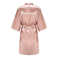 Wedding Bride Bridesmaid Robes for Women Bridal Party Gifts Team Dress Gown Silk Satin Sleepwear Kimono Sexy Summer Bathrobe Good Vibrations