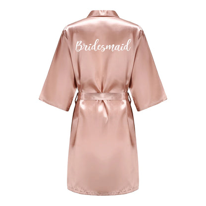 Wedding Bride Bridesmaid Robes for Women Bridal Party Gifts Team Dress Gown Silk Satin Sleepwear Kimono Sexy Summer Bathrobe Good Vibrations