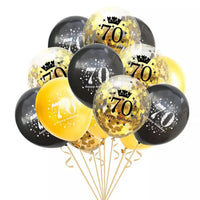 15pcs 18th Happy Birthday Balloon Decor 12 Inch Confetti Latex Balloons for 18 20 30 70 Years Old Birthday Celebrate Decoration Good Vibrations