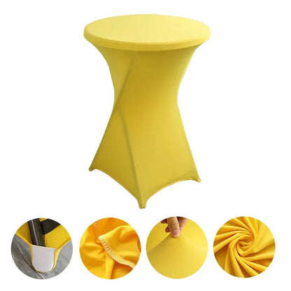 Wedding Birthday Party Decoration Cocktail Spandex Table Covers Round Cloth High Bar Banquet Hotel  Show Solid Colour Good Vibrations