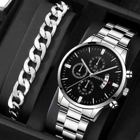 Fashion Men Watch Luxury Calendar Quartz Wrist Watch Business Watches Man Clock Male Bracelet Wristwatch Good Vibrations