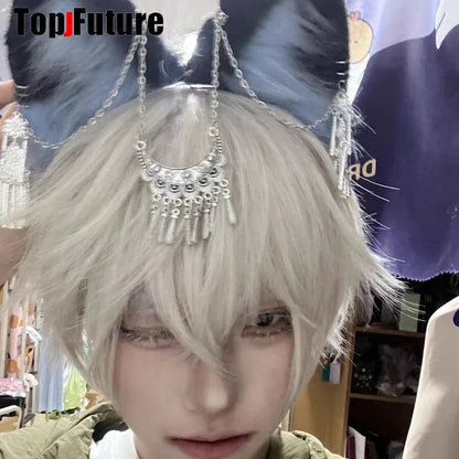 Harajuku Halloween Gothic Punk LolitaWomen Cosplay Animal Wolf Ears Headdress Plush Hairband Furry Lolita Headband Anime GOOD Vibrations