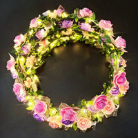 Wedding Party Crown Glowing Flower Headband LED Light Wreath Garland Decoration Women Girl Birthday Favor Luminous Hairband Good Vibrations