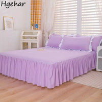 Bed Sheets Solid Plain Nordic Style Bedroom Washed Flat Breathable Adults Comfortable Simple Queen Size Home Bed-protect Soft Good Vibrations