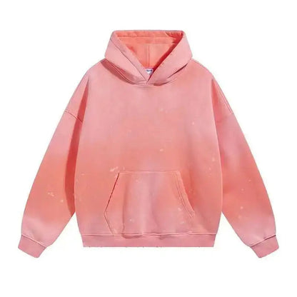 IEFB Spring New Trendy Sets Washed Sweatshirt Sweatpants Splash-ink Spray Dye Velvet Hoodies Autumn Male Wear Menwear 9W125 Good Vibrations