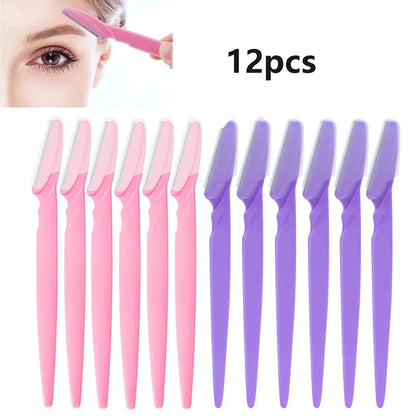 6/12Pcs Mix Color Eyebrow Razor Women Face And Body Safe Trimmer Hair Shaver Eye Brow Remover With Cover Small Makeup Tools Set Good Vibrations