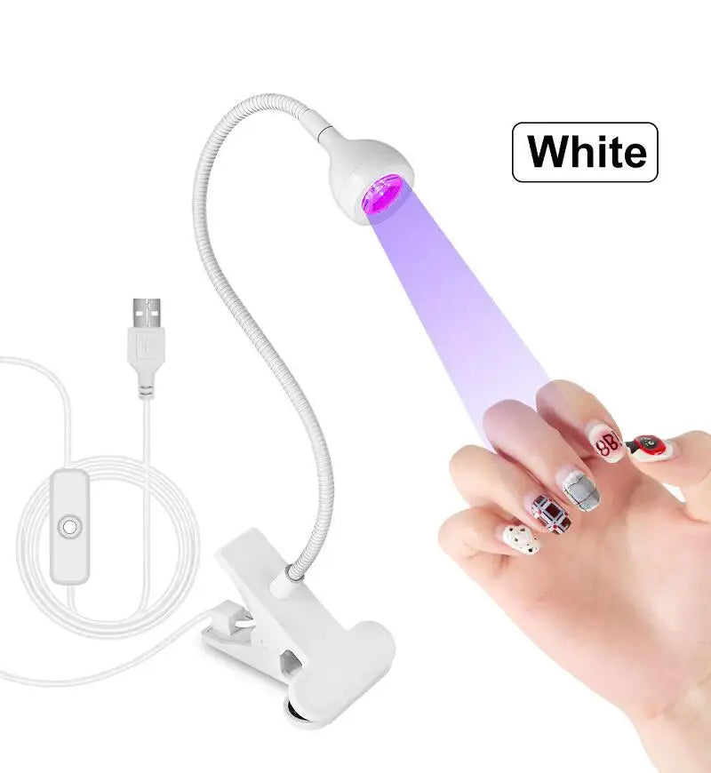 LED Nail Lamps 3W Flexible Gooseneck Lamp Quicky Dry Nail Manicure Dryer Gel Polish Curing Light for Gel Nails Good Vibrations
