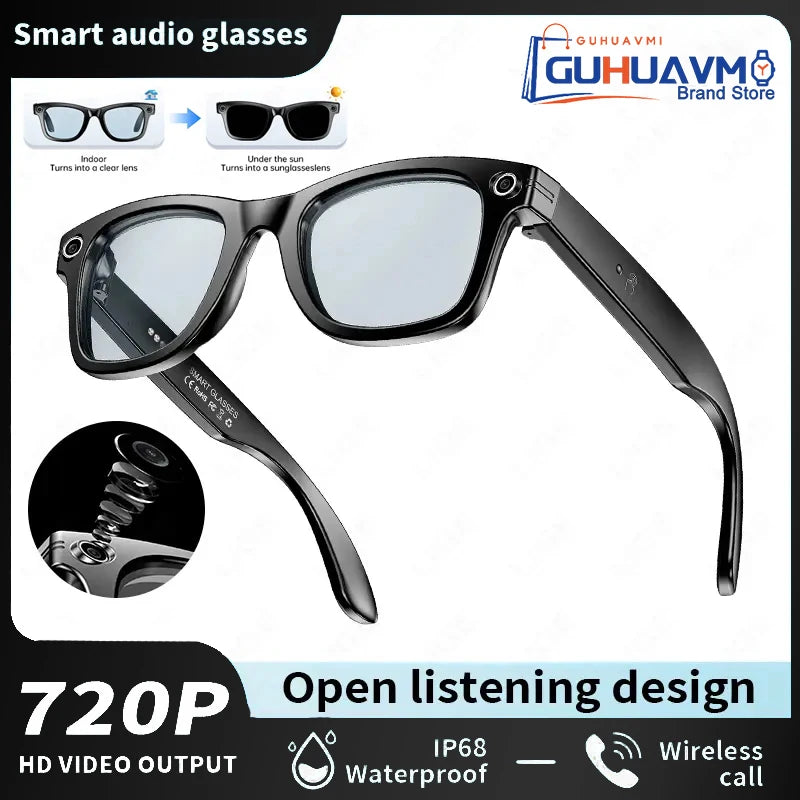 New Sunglasses Smart Glasses 8 Million Pixels Recording Videos AI Photo Recognition Answer Translation 290mAh Bluetooth Glasses Good Vibrations