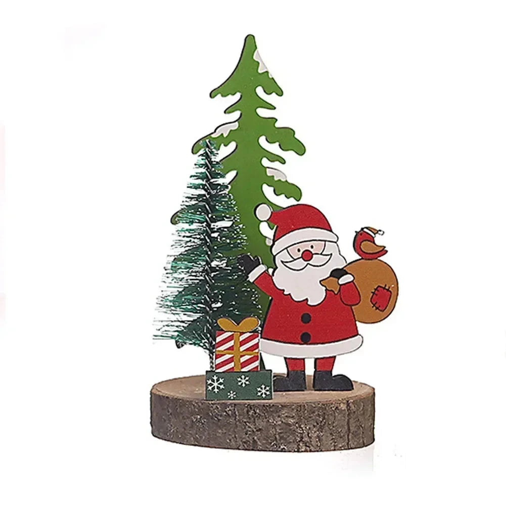 Christmas Wooden Ornaments Xmas Tree Pendant Santa Claus Crafts Table Decor Christmas Tree Decor Xmas Gifts New Year 2024 Good Vibrations