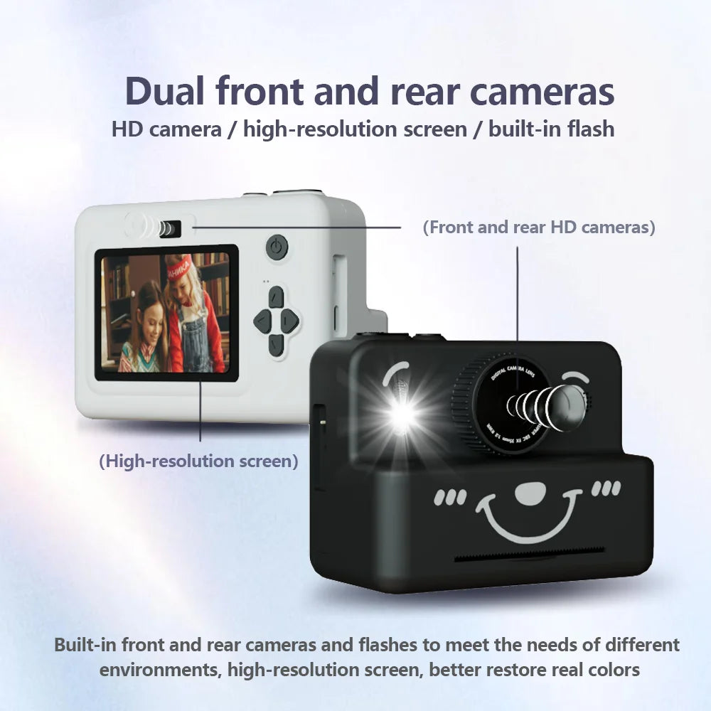 kids instant camera with 3 rolls thermal paper photo&video&games 1080p HD screen 1500mAh lithium battery  gift for boys&girls Good Vibrations Adult Super Store