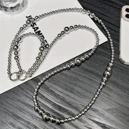 Holiday party gifts for friends and family, long silver bead hanging rope, phone case, bag, pendant Good Vibrations