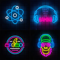 Game Neon Sign, Earphone Icon Aesthetic Operation Light, Used For Artistic Decor Of Rooms, Game Rooms, Clubs And Man Caves. Good Vibrations