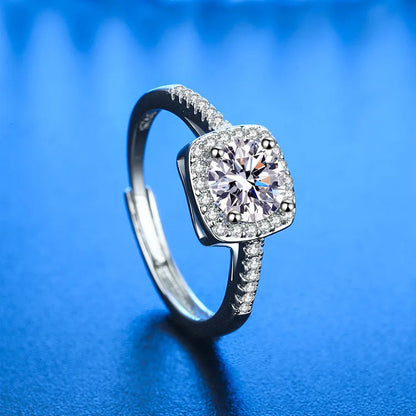 925 Sterling Silver Ring Hot AAA Zircon adjustable Size Engagement Rings For Women Wedding Ring Party Fashion Nice Jewelry Gift Good Vibrations