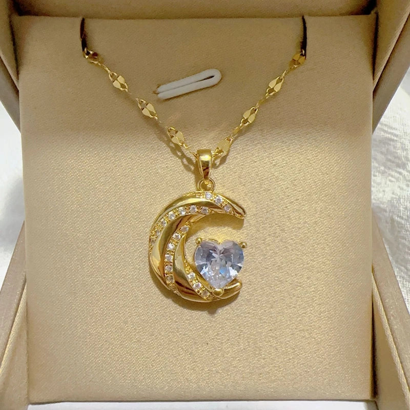 Elegant Style Heart shaped Pendant Necklace Hollow Design Mother's Day Gift Party Suitable for Best Friends Without Box Good Vibrations