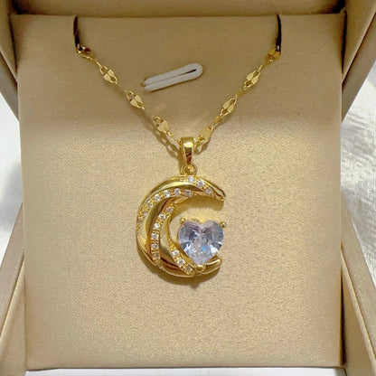 Elegant Style Heart shaped Pendant Necklace Hollow Design Mother's Day Gift Party Suitable for Best Friends Without Box Good Vibrations