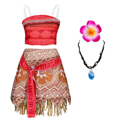 Disney Moana 2 Maui Cosplay Jumpsuits Tattoo Costume Boys Girls Maui Print Leaf Suits Movie Character Halloween Costume 2-10Yrs Good Vibrations