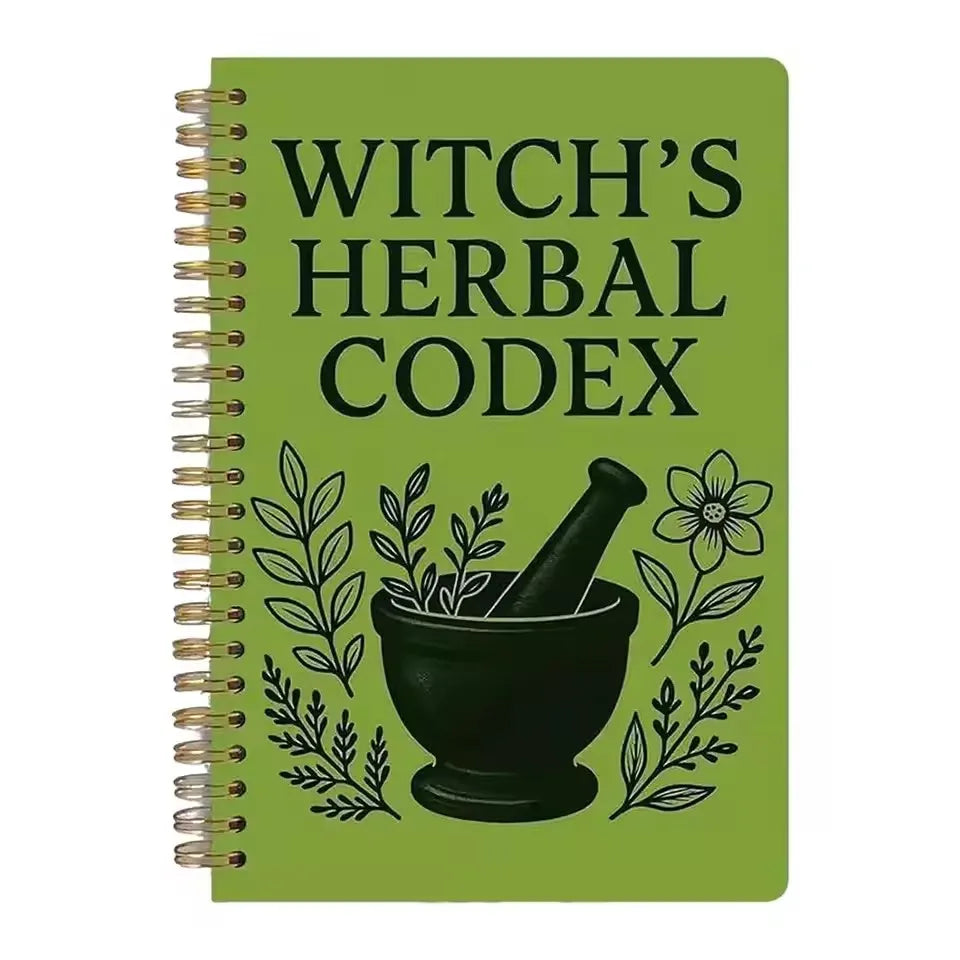Witch's Herbal Codex - Magical Herb Guide Book Occult Pagan Witchcraft Reference Witch Herbal Notebook Good Vibrations