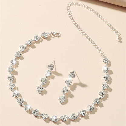 BLIJERY elegant royal blue crystal rhinestone choker necklace earrings jewelry set charm vintage wedding accessories for women Good Vibrations Adult Super Store