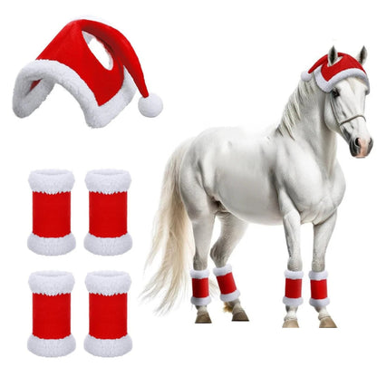 Horse Party Hat Xmas Horse Hat Holiday Cap Riding Race Equestrian Equipment Horse Christmas Hat Horse Santa Hat for Christmas Good Vibrations